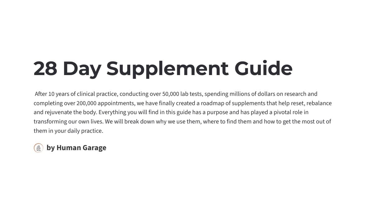 28-Day Supplement Guide
