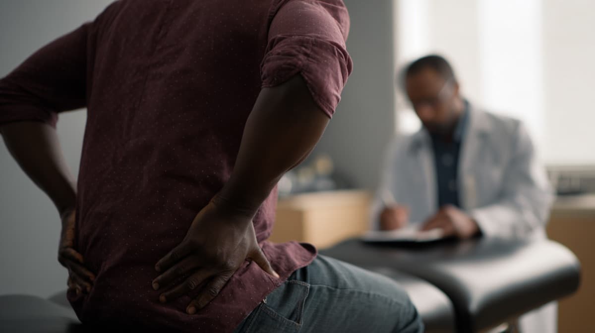 Person experiencing back pain